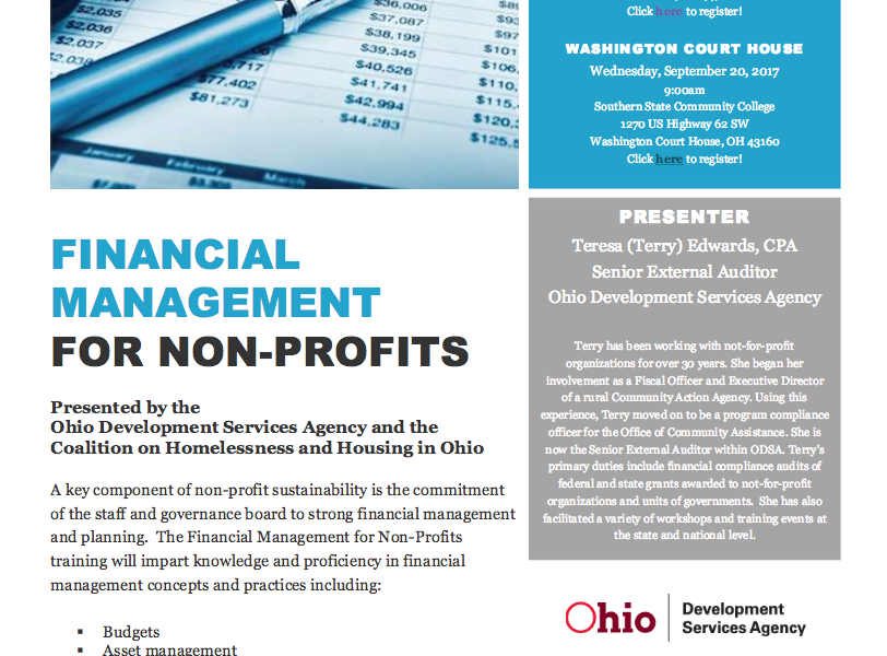 Financial Management for Nonprofits Training COHHIO