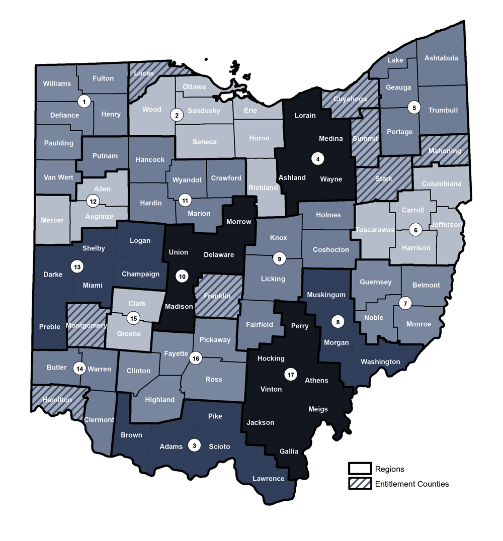 Ohio BoSCoC Homeless Planning Regions